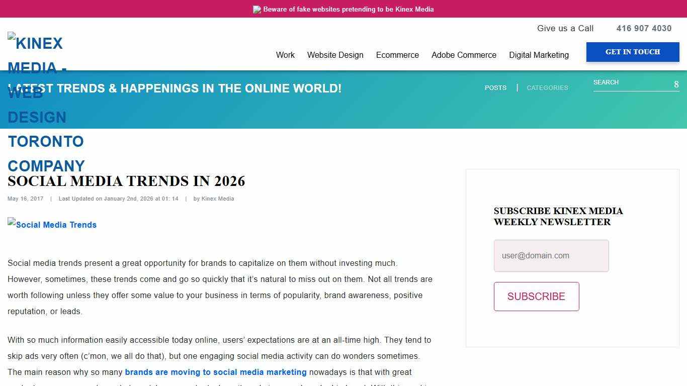 Top Social Media Trends 2026 Kinex Media