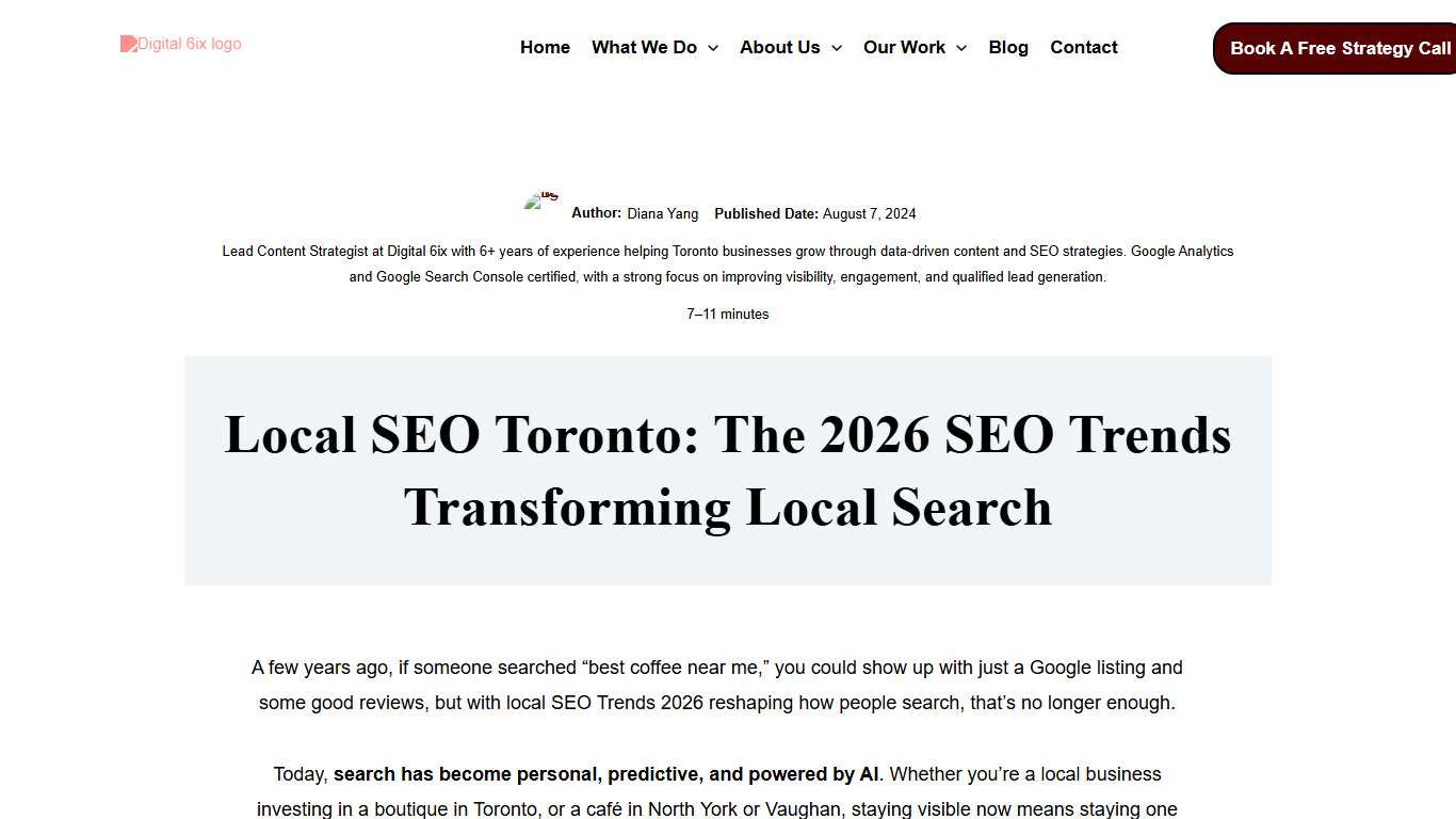 Local SEO Toronto 2026 Breakthrough Trends Shaping Search